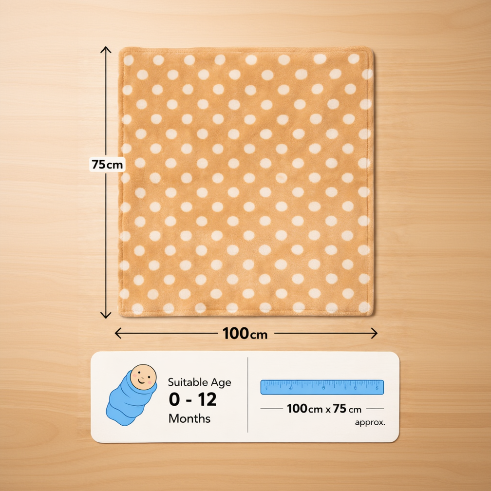 BRANDONN Newborn Baby Swaddle Blanket Gift Pack – Polka Print, 100 x 75 cm (0–12 Months)