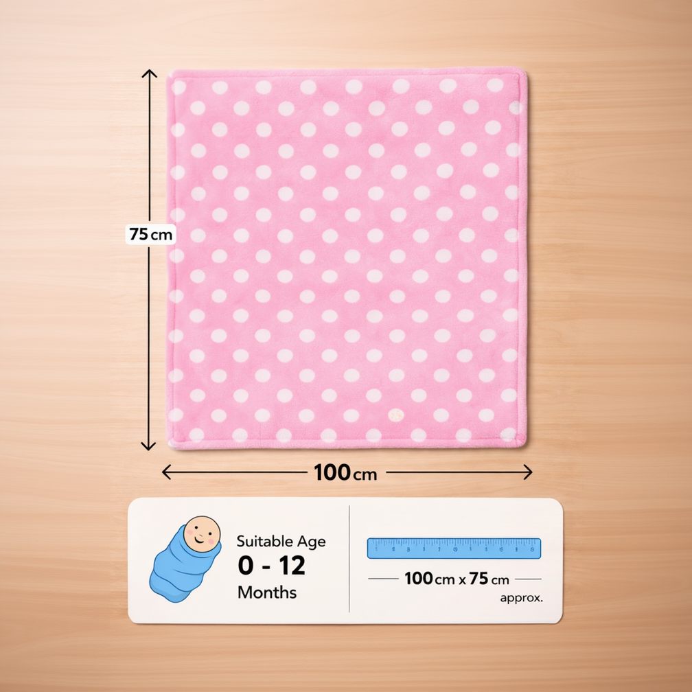 BRANDONN Newborn Baby Swaddle Blanket Gift Pack – Polka Print, 100 x 75 cm (0–12 Months)