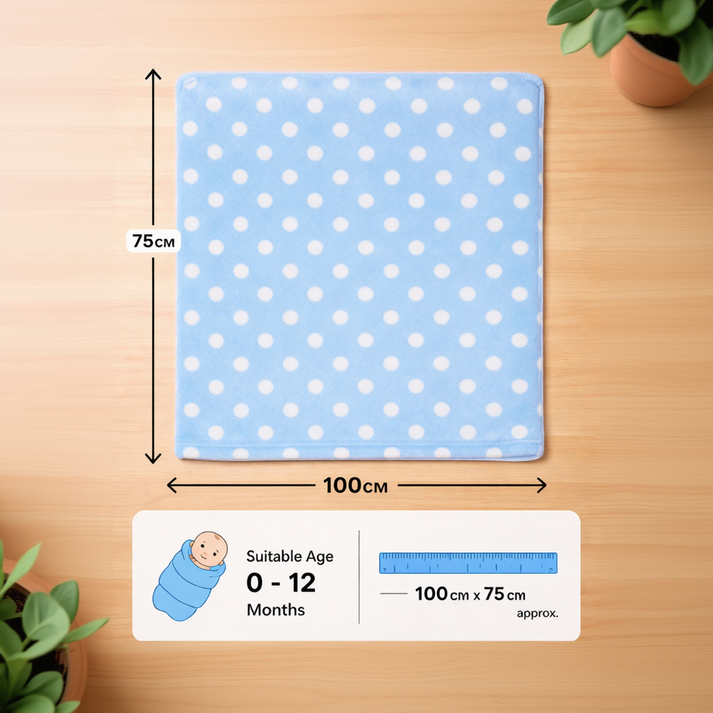 BRANDONN Newborn Baby Swaddle Blanket Gift Pack – Polka Print, 100 x 75 cm (0–12 Months)