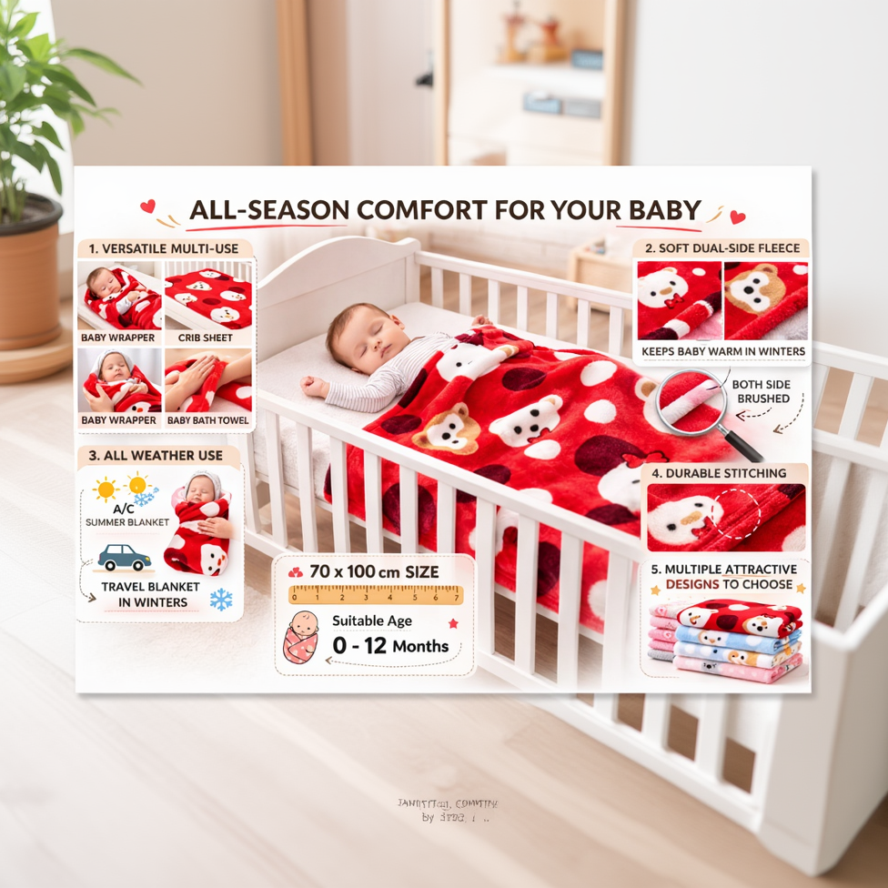 BRANDONN Newborn Baby Swaddle Blanket Gift Pack – Pack of 3 & Pack of 2 (0–12 Months)