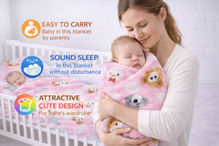 BRANDONN Newborn Baby Blanket & Swaddle | Puppy Print | 0–12 Months (Pack of 1)