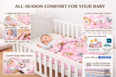 Brandonn Baby Blanket Gift Set (Pack of 3) – Puppy Print Swaddle (0–12 Months)