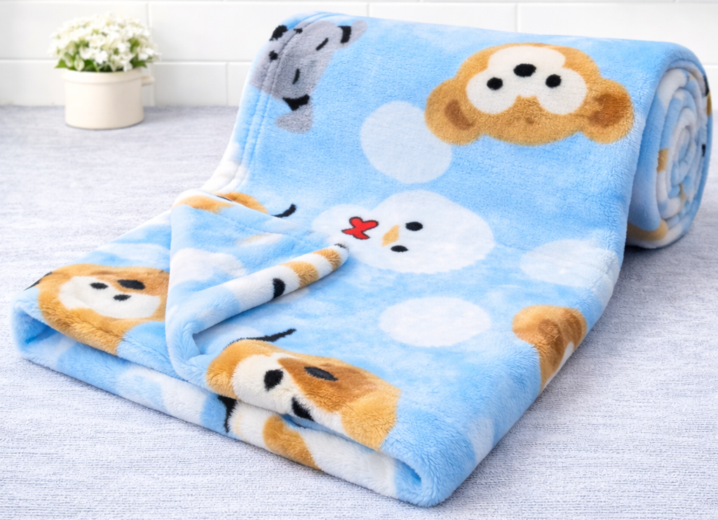 BRANDONN Newborn Baby Blanket & Swaddle | Puppy Print | 0–12 Months (Pack of 1)