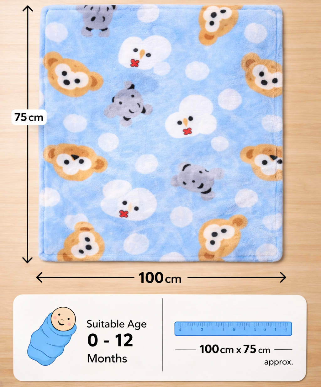 Brandonn Baby Blanket Gift Set (Pack of 3) – Puppy Print Swaddle (0–12 Months)