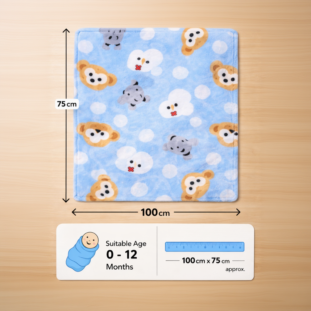 BRANDONN New born Baby Blanket Gift Pack of Crib Swaddle Sheet Wrapper Puppies & leopard Prints Pack of 1 Pc, (0 - 12 Months)
