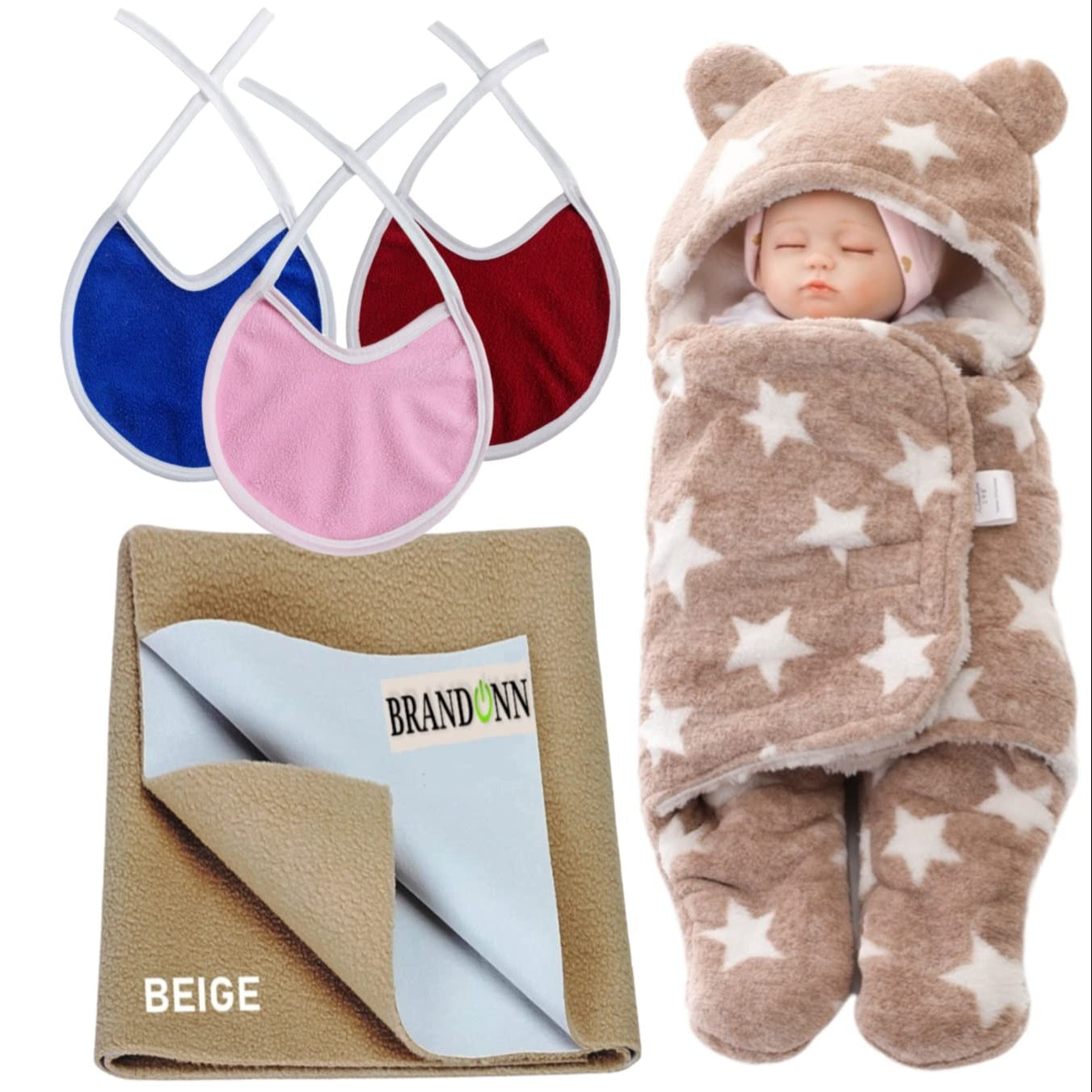 First Kick New Born Baby Gift Set Combo Pack for Baby Boys and Baby Girls Pack of 2 Pcs Blue Dogs