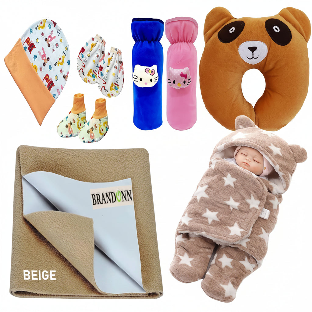 First Kick New Born Baby Gift Set Combo Pack for Baby Boys and Baby Girls Pack of 2 Pcs Blue Dogs