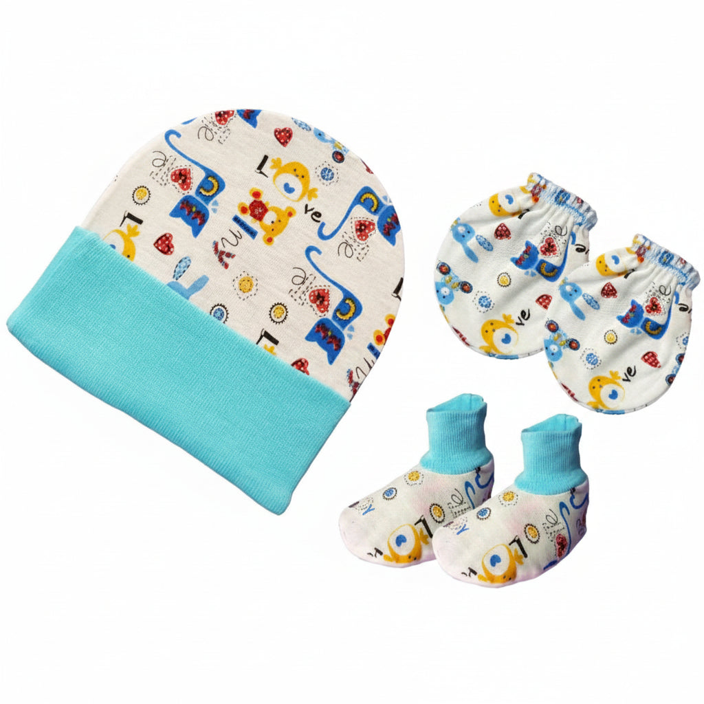First Kick New Born Baby Gift Set Combo Pack for Baby Boys and Baby Girls Pack of 2 Pcs Blue Dogs