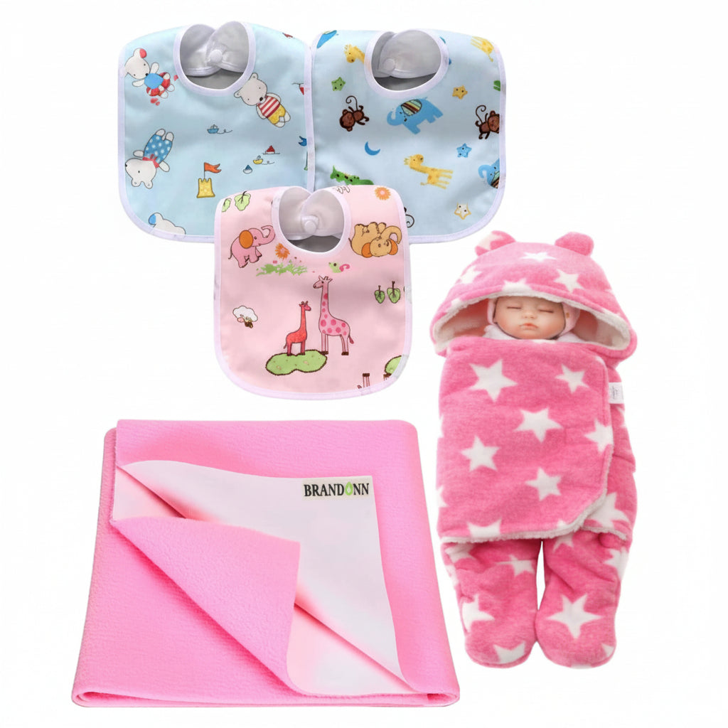 First Kick New Born Baby Gift Set Combo Pack for Baby Boys and Baby Girls Pack of 2 Pcs Blue Dogs