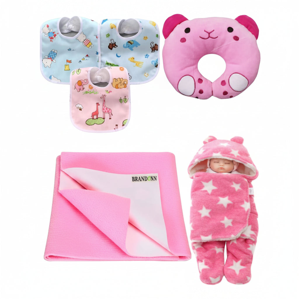 First Kick New Born Baby Gift Set Combo Pack for Baby Boys and Baby Girls Pack of 2 Pcs Blue Dogs
