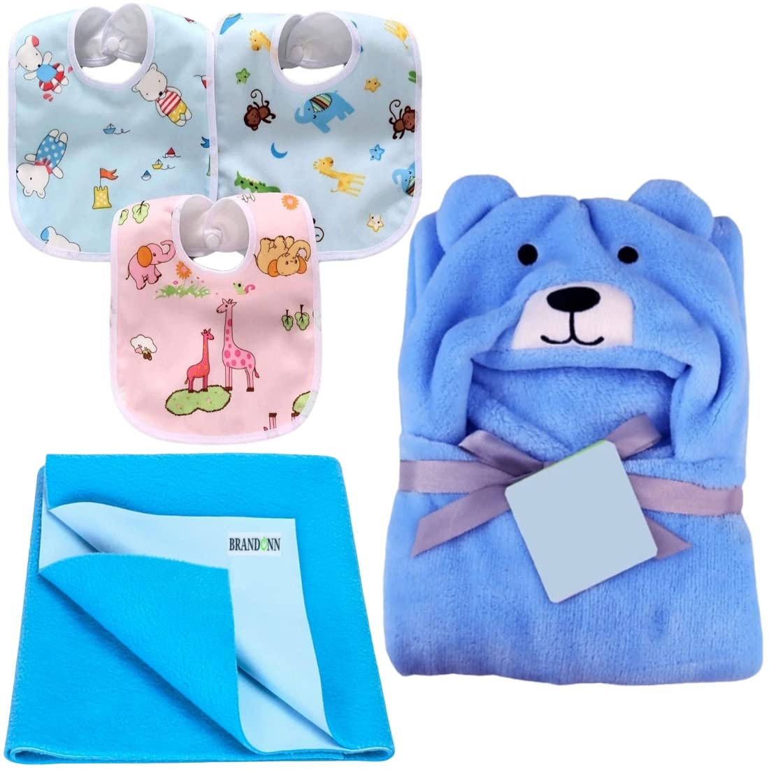 First Kick New Born Baby Gift Set Combo Pack for Baby Boys and Baby Girls Pack of 2 Pcs Blue Dogs