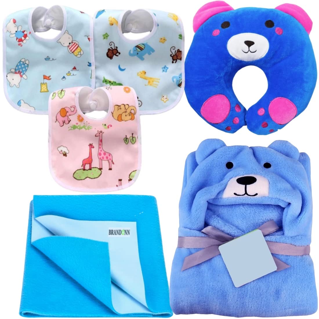 First Kick New Born Baby Gift Set Combo Pack for Baby Boys and Baby Girls Pack of 2 Pcs Blue Dogs