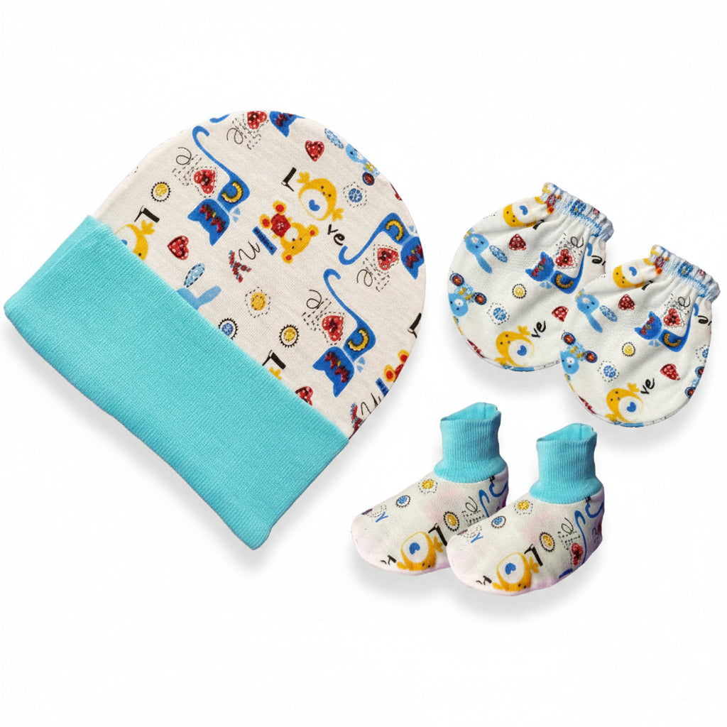 First Kick New Born Baby Gift Set Combo Pack for Baby Boys and Baby Girls Pack of 2 Pcs Blue Dogs