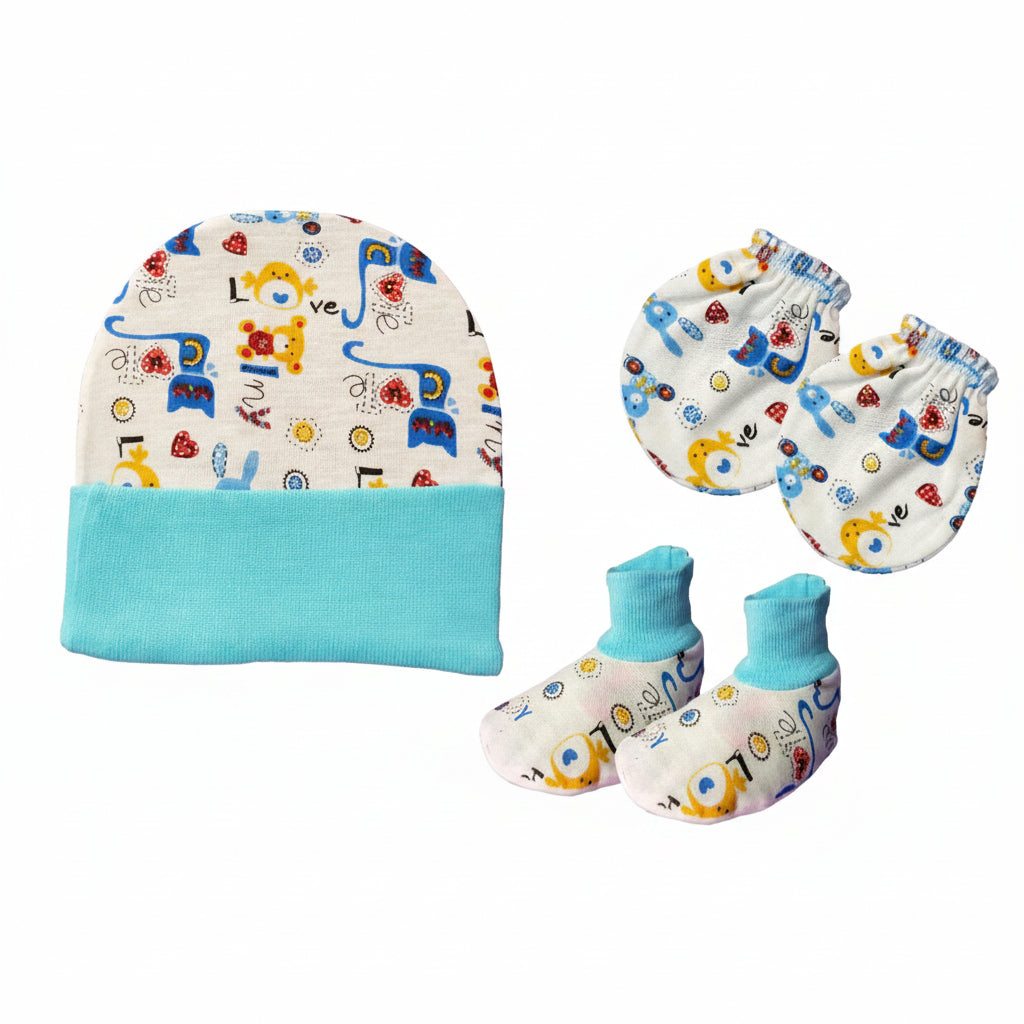 First Kick New Born Baby Gift Set Combo Pack for Baby Boys and Baby Girls Pack of 2 Pcs Blue Dogs