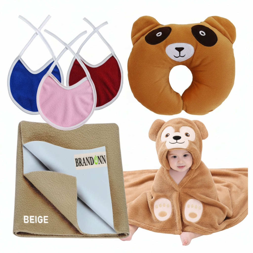 First Kick New Born Baby Gift Set Combo Pack for Baby Boys and Baby Girls Pack of 2 Pcs Blue Dogs