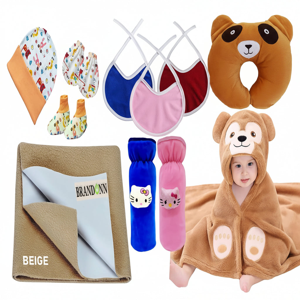 First Kick New Born Baby Gift Set Combo Pack for Baby Boys and Baby Girls Pack of 2 Pcs Blue Dogs