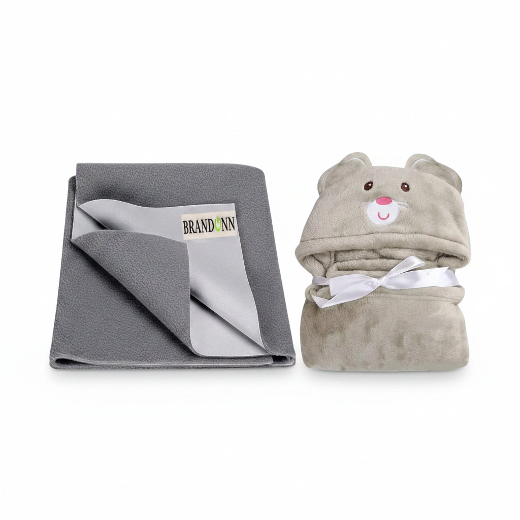 First Kick New Born Baby Gift Set Combo Pack for Baby Boys and Baby Girls Pack of 2 Pcs Blue Dogs