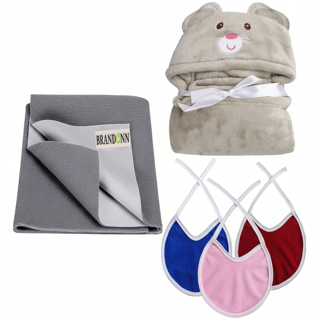 First Kick New Born Baby Gift Set Combo Pack for Baby Boys and Baby Girls Pack of 2 Pcs Blue Dogs