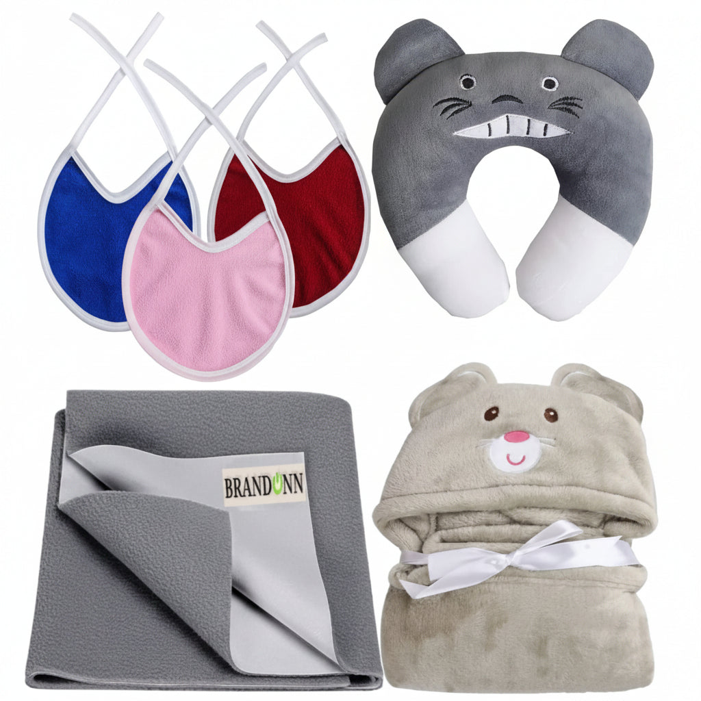 First Kick New Born Baby Gift Set Combo Pack for Baby Boys and Baby Girls Pack of 2 Pcs Blue Dogs