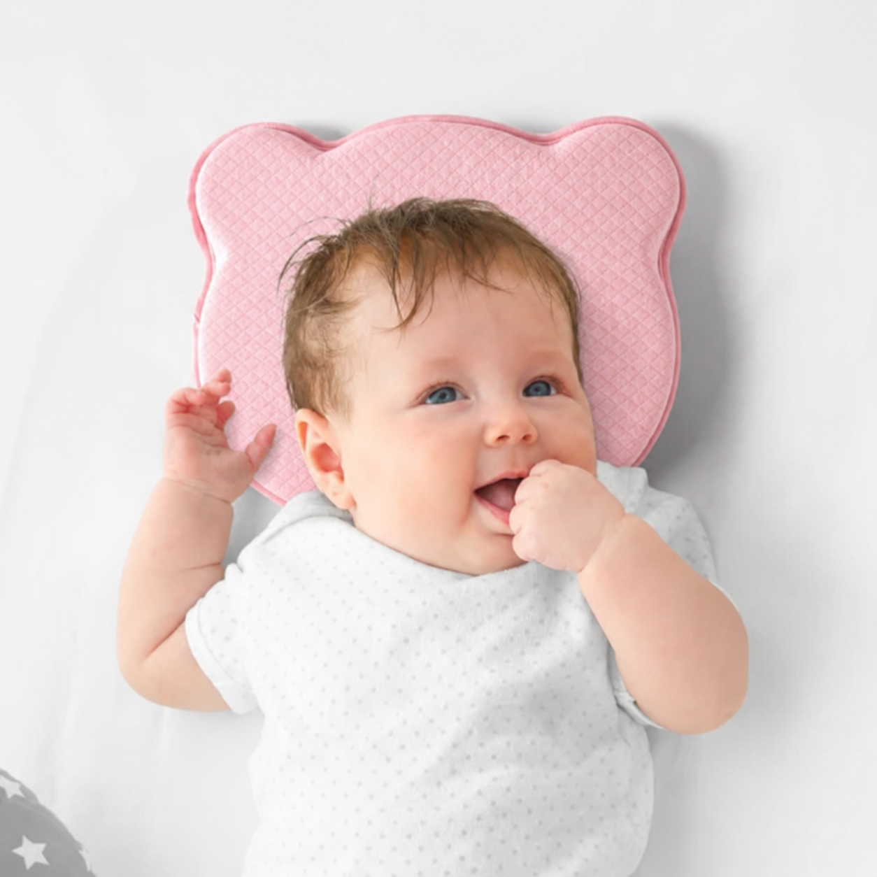 BRANDONN Baby Memory foam Apple Shaped Neck Support Pillow for Head