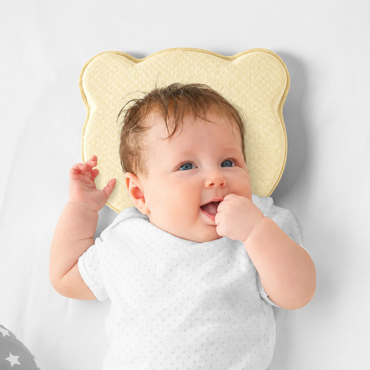 BRANDONN Baby Memory foam Apple Shaped Neck Support Pillow for Head