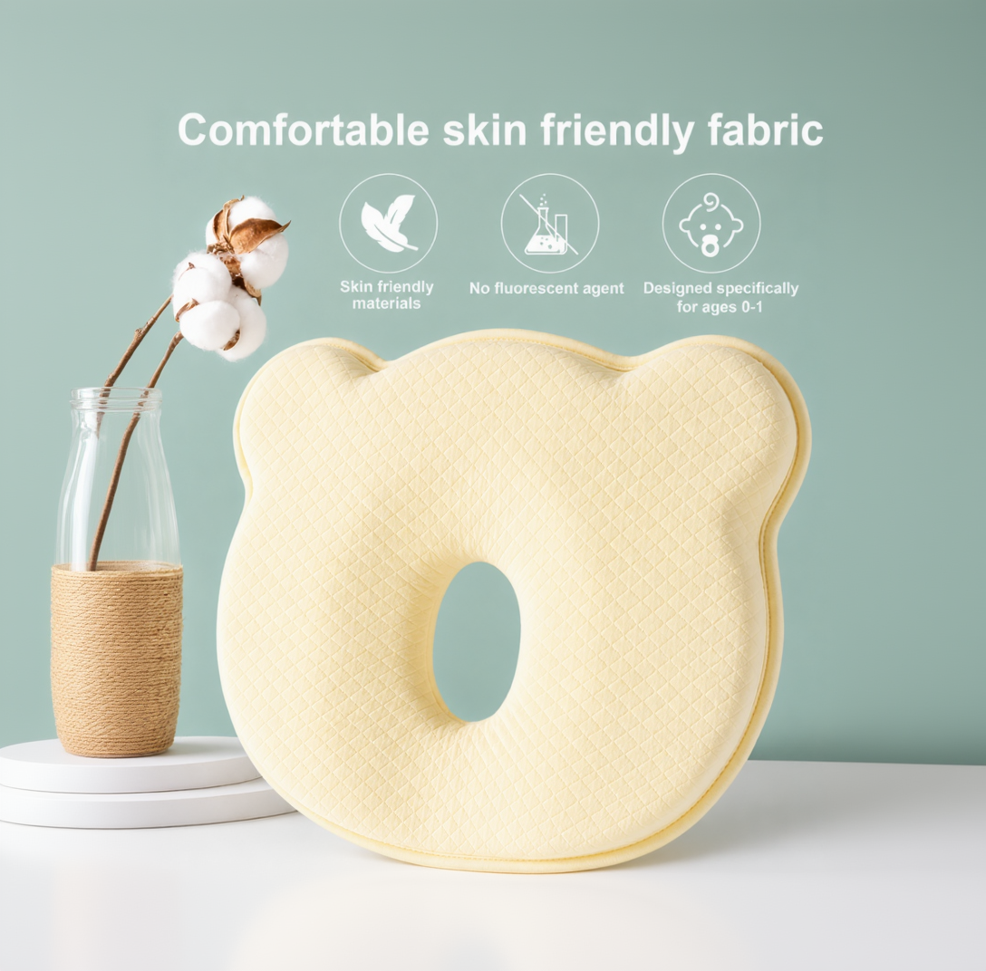 BRANDONN Baby Memory foam Apple Shaped Neck Support Pillow for Head