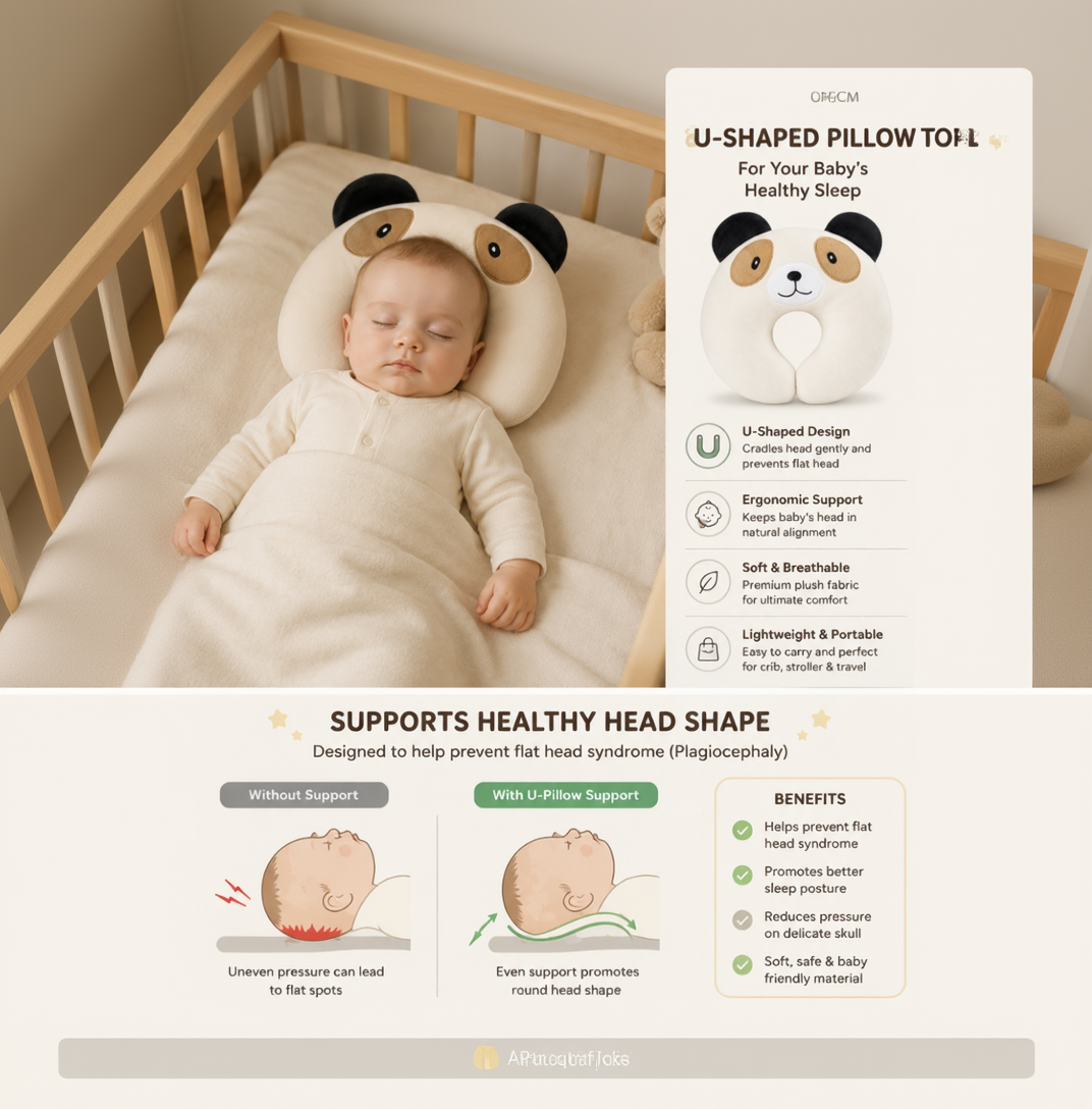 BRANDONN Baby U-Shaped Neck Support & Feeding Pillow