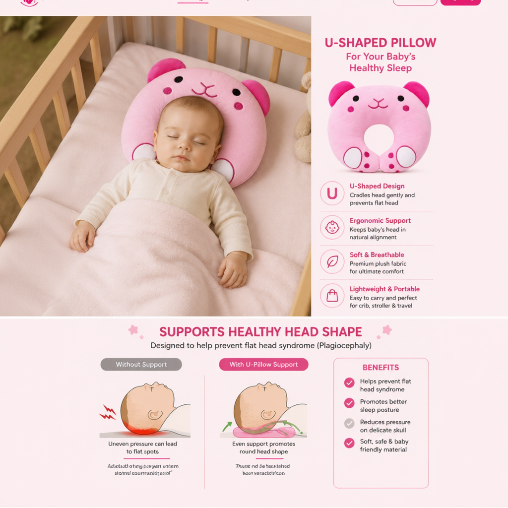 BRANDONN Baby U-Shaped Neck Support & Feeding Pillow