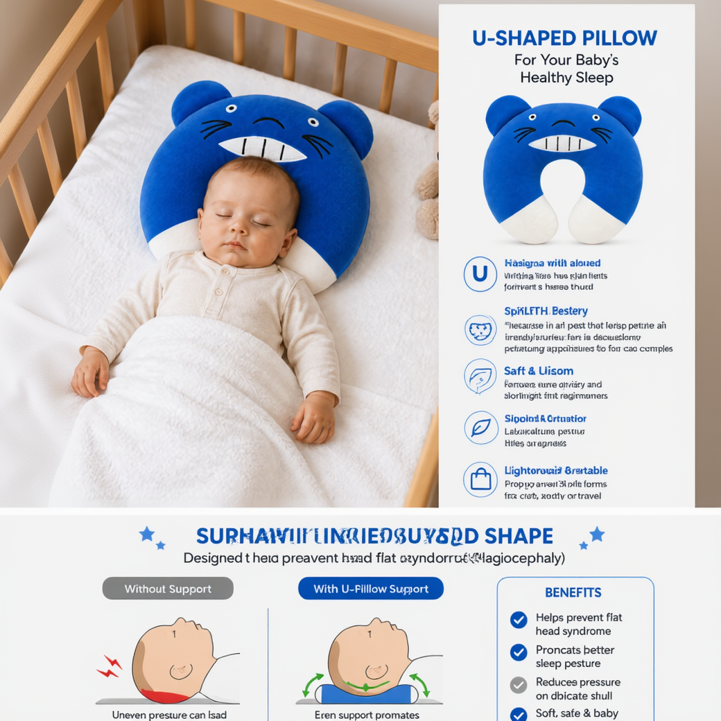 BRANDONN Baby U-Shaped Neck Support & Feeding Pillow