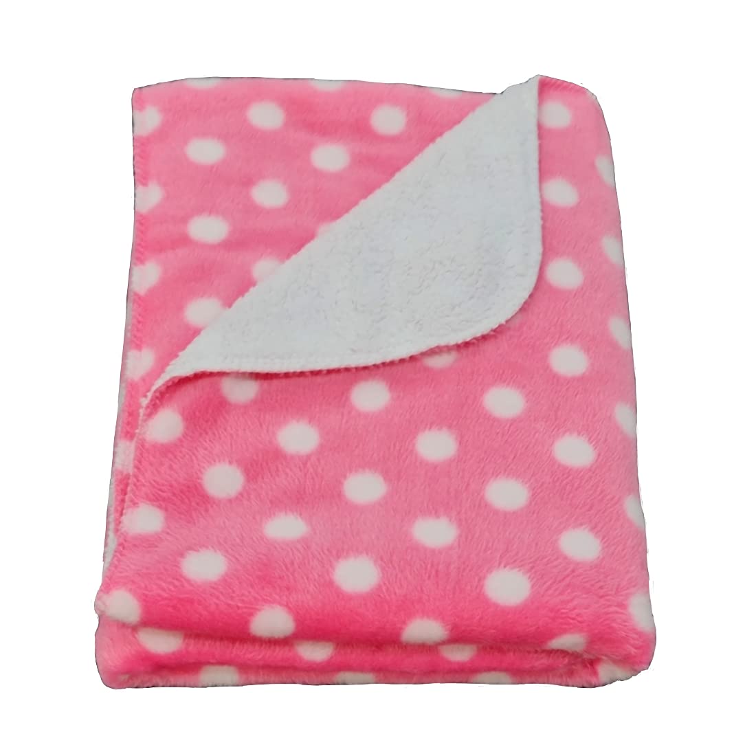 BRANDONN Newborn Ultrasoft Double Layered Polka Printed Wrapper Cum Baby Blanket for Babies