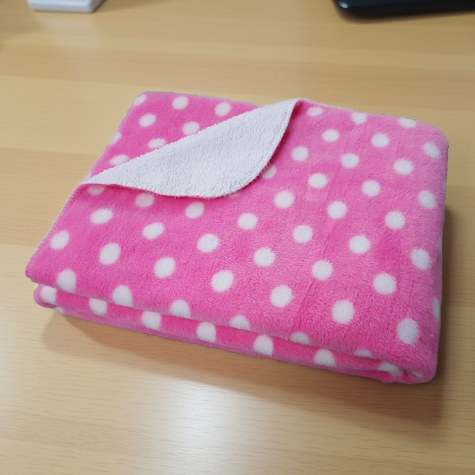 BRANDONN Newborn Ultrasoft Double Layered Polka Printed Wrapper Cum Baby Blanket for Babies
