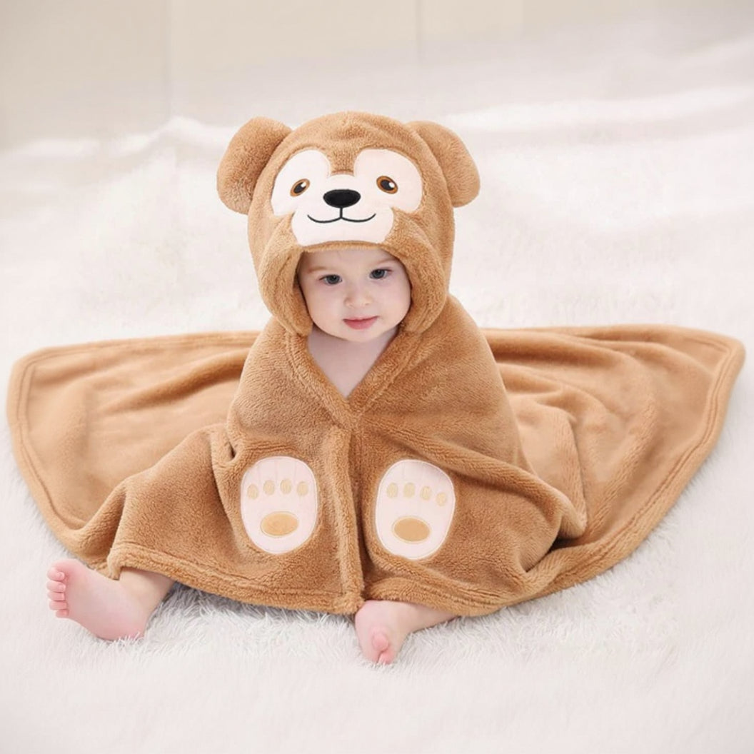 BRANDONN Baby Hooded Swaddle Blanket Combo Pack of 2 for Newborns (0–6 Months, 83 × 80 cm)