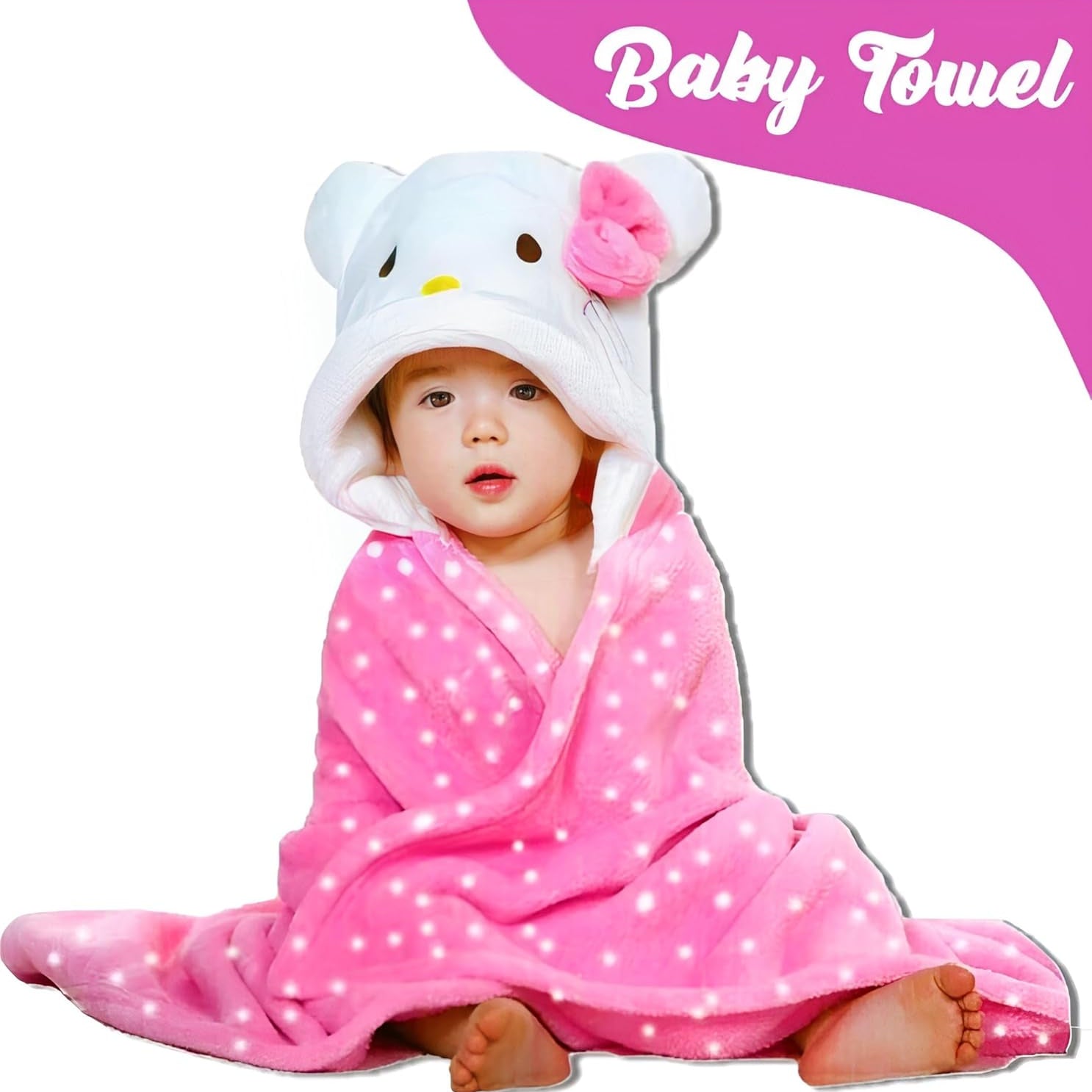 BRANDONN Baby Hooded Swaddle Blanket Combo Pack of 2 for Newborns (0–6 Months, 83 × 80 cm)