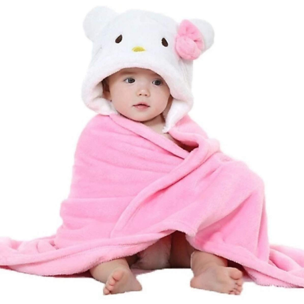 BRANDONN Baby Hooded Swaddle Blanket Combo Pack of 2 for Newborns (0–6 Months, 83 × 80 cm)