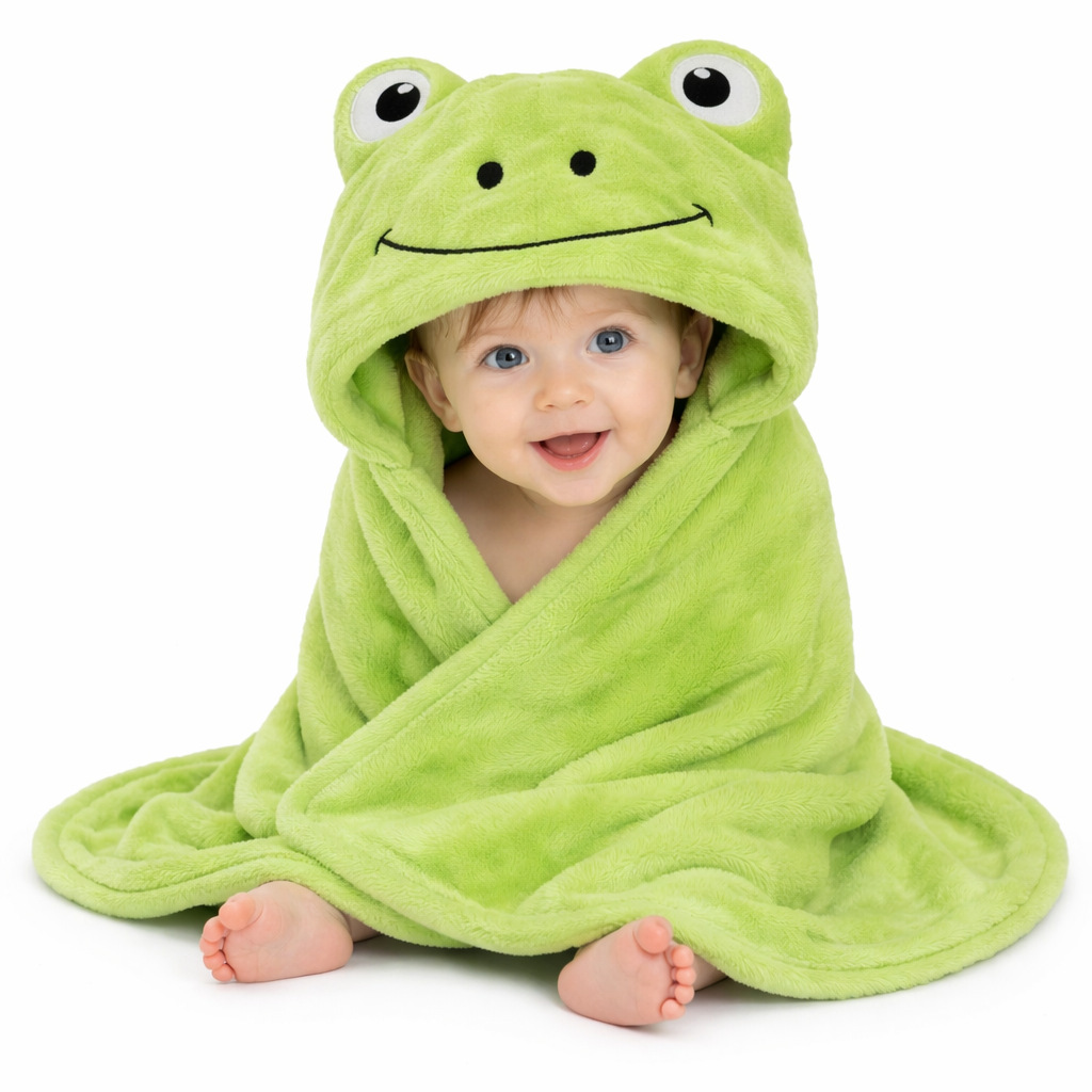 BRANDONN Hooded Newborn Baby Blanket & Swaddle Wrapper, Ultra Soft, 82 x 82 cm, 0–12 Months, Pack of 1