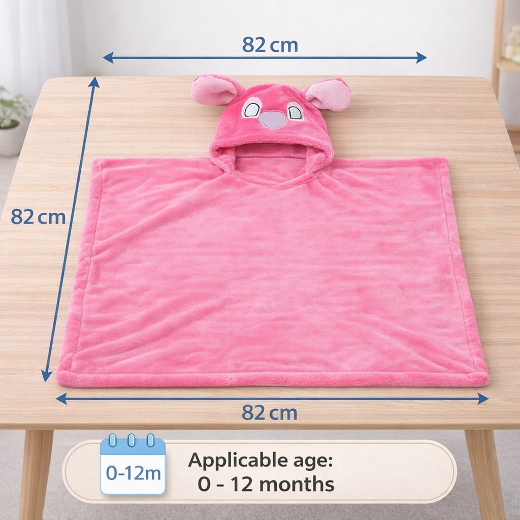BRANDONN Newborn Hooded Baby Swaddle Blanket – Crib Wrapper (82 x 82 cm, 0–12 Months, 1 Pc)