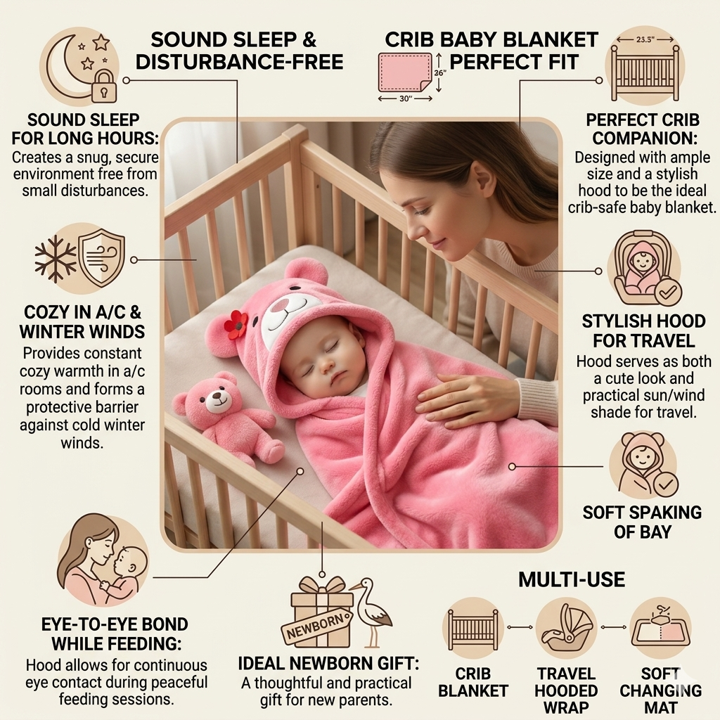BRANDONN UltraSoft Hooded Baby Bath Towel