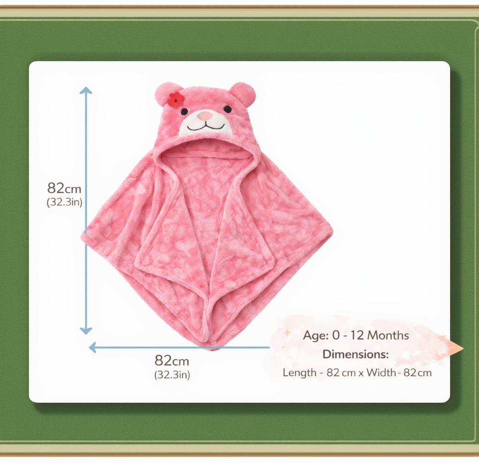 BRANDONN UltraSoft Hooded Baby Bath Towel
