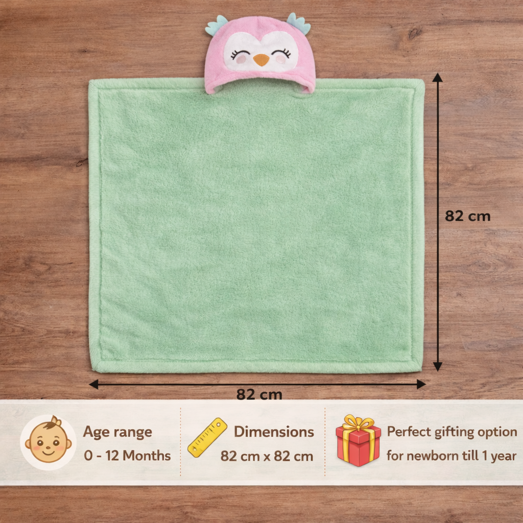 BRANDONN Newborn Hooded Baby Swaddle Blanket – Crib Wrapper (82 x 82 cm, 0–12 Months, 1 Pc)