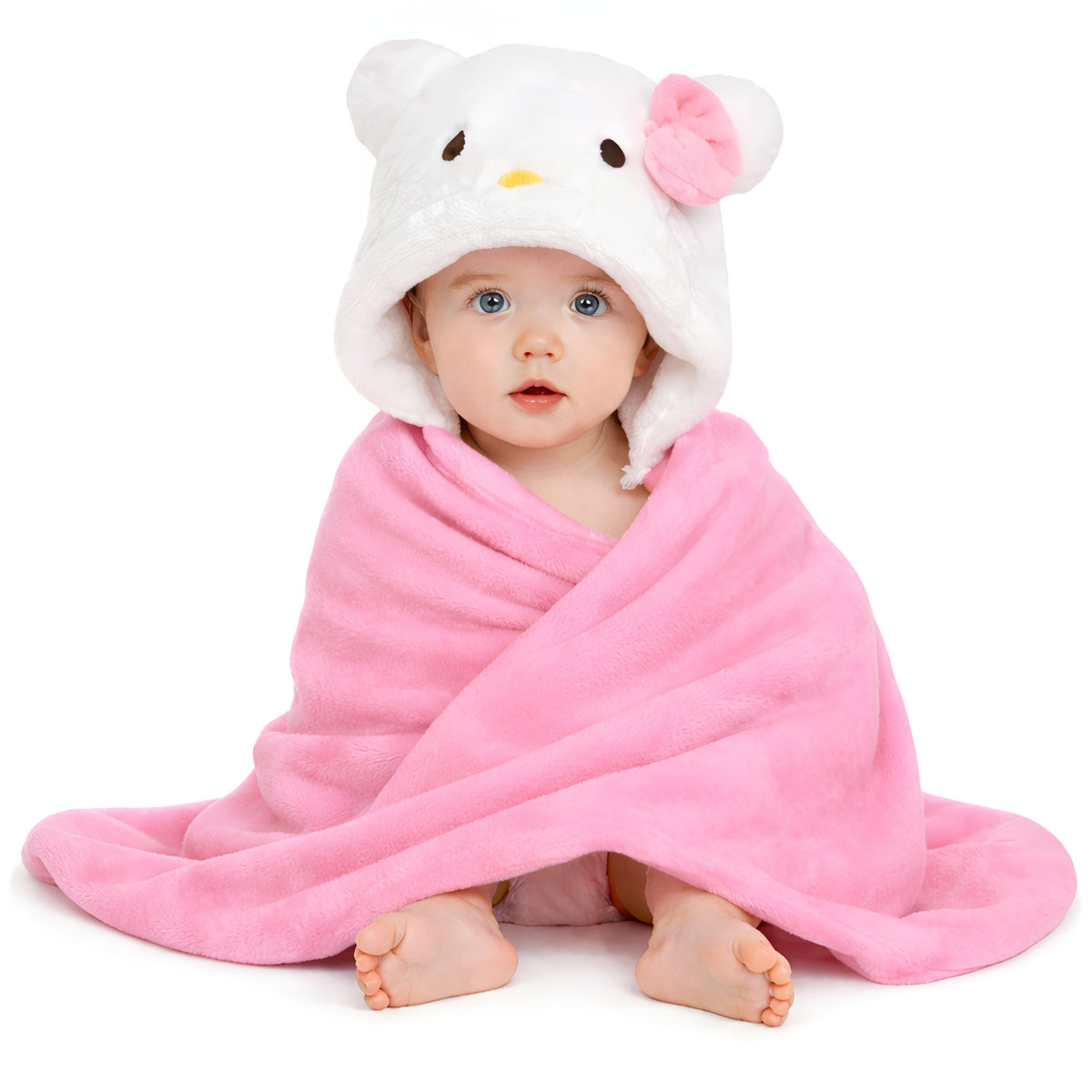 BRANDONN Newborn Hooded Baby Swaddle Blanket – Crib Wrapper (82 x 82 cm, 0–12 Months, 1 Pc)