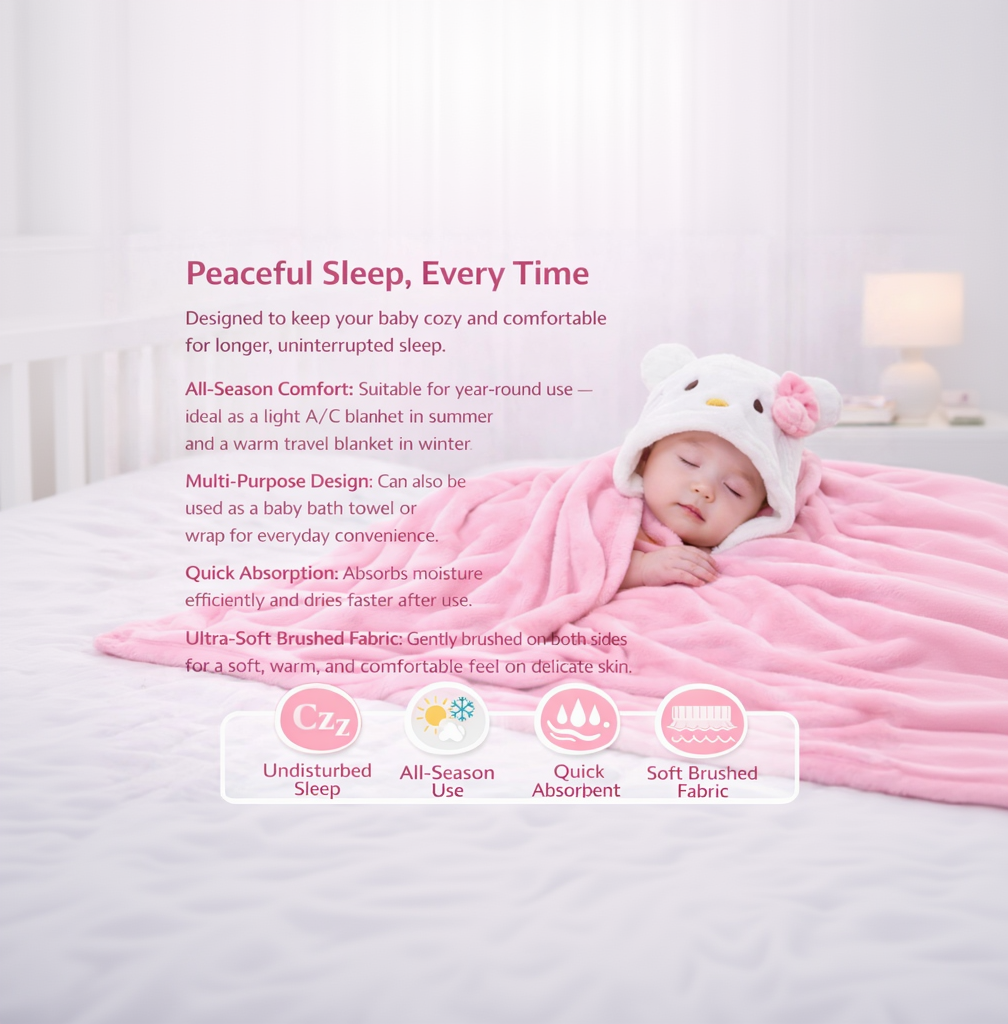BRANDONN UltraSoft Hooded Baby Bath Towel