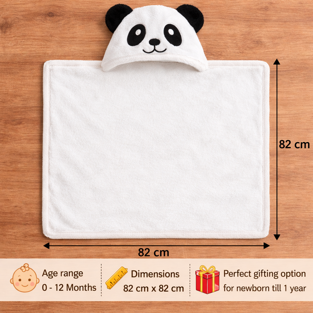 BRANDONN Newborn Hooded Baby Swaddle Blanket – Crib Wrapper (82 x 82 cm, 0–12 Months, 1 Pc)