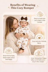 BRANDONN Baby Winter Fleece Romper – 320 GSM Hooded Zip Onesie (Unisex)