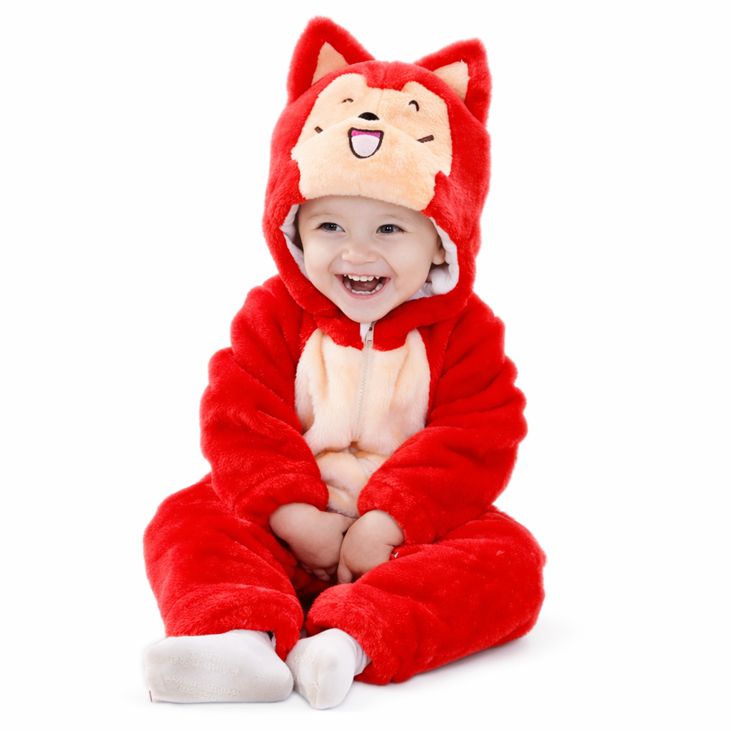 BRANDONN Baby Winter Fleece Romper – Hooded Warm Flannel Jumpsuit for Boys & Girls