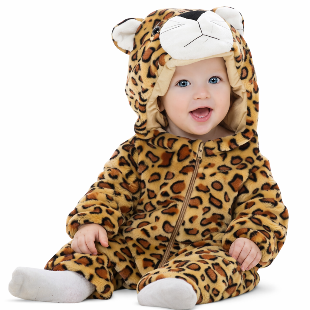 BRANDONN Baby Winter flannel Hooded Romper – Soft Warm Newborn Zipper Onesie