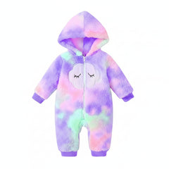 First Kick Baby and Kids cotton fleece romper jumpsuit onesie sleepsuit clouds embroided (0-6 Months)