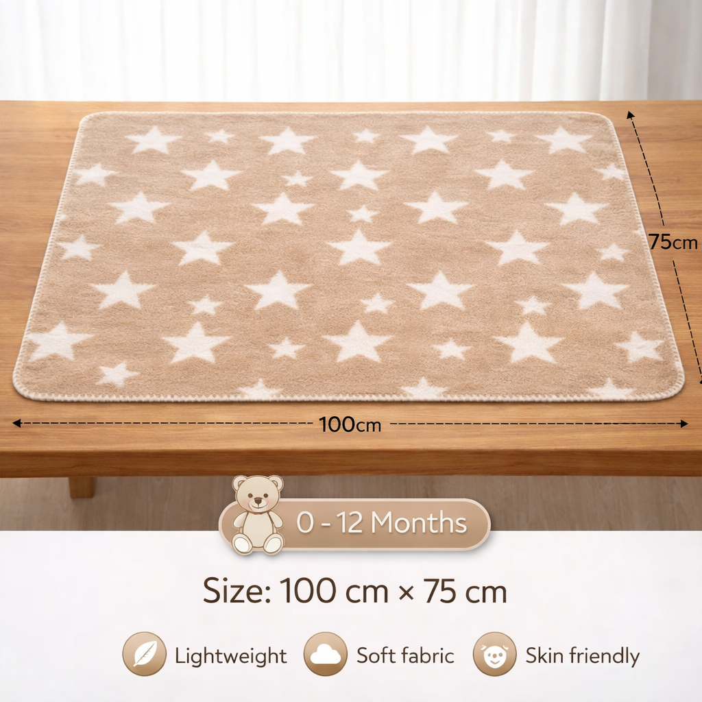 BRANDONN Newborn Baby Swaddle Blanket Gift Pack – Star Print Crib Wrapper (0–12 Months, 1 Pc)