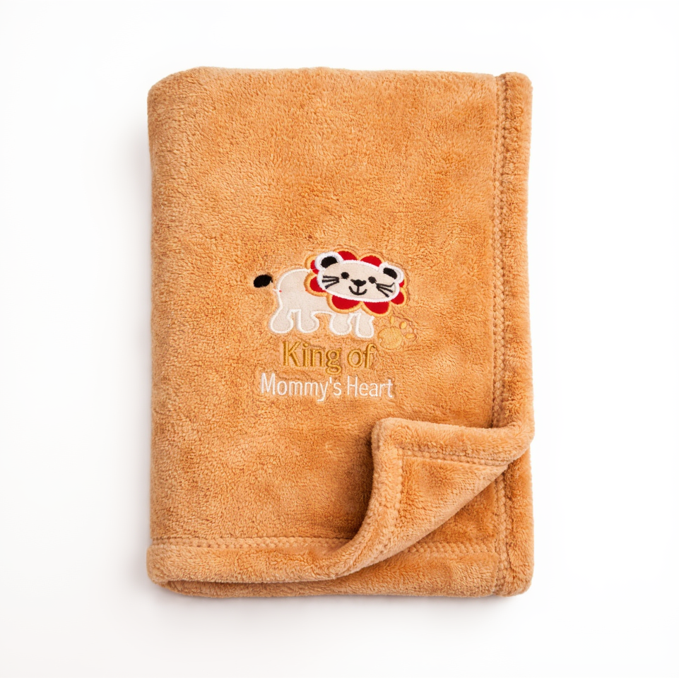 BRANDONN Newborn Baby Blanket & Swaddle Wrapper Gift Pack – Lion Design (0–12 Months, 1 Pc)