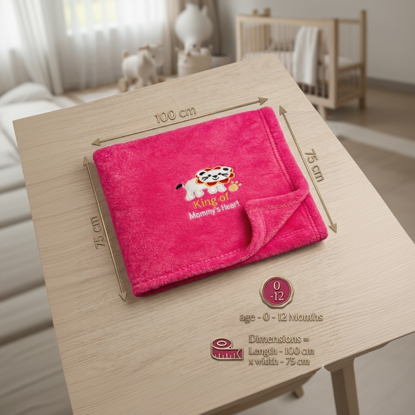 BRANDONN Newborn Baby Blanket & Swaddle Wrapper Gift Pack – Lion Design (0–12 Months, 1 Pc)