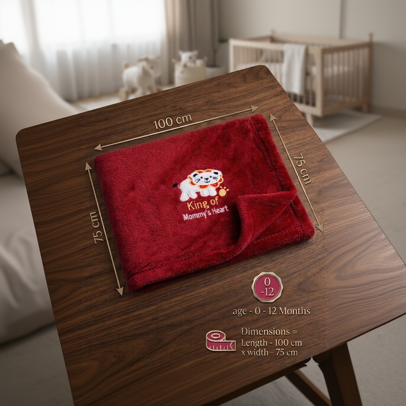 BRANDONN Newborn Baby Blanket & Swaddle Wrapper Gift Pack – Lion Design (0–12 Months, 1 Pc)